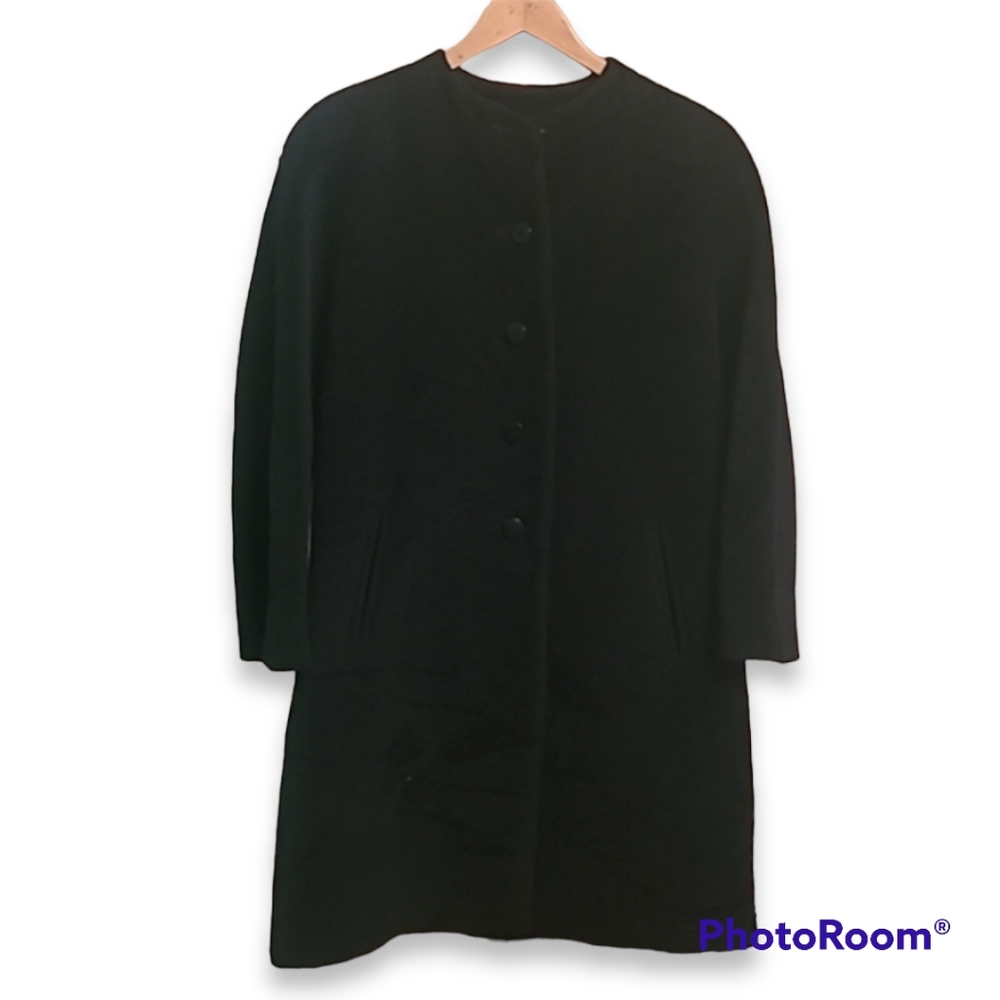 Joan & David Black Alpaca Wool Blend Coat